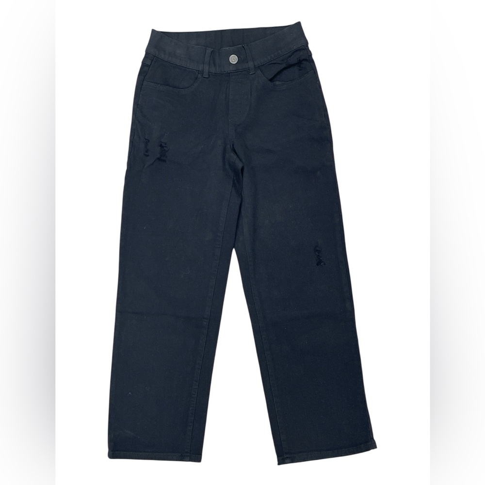 Betabrand Black Pull On Straight Leg Jeans